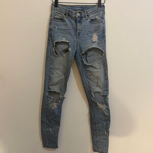 Topshop Ripped Skinny Jeans Size 26